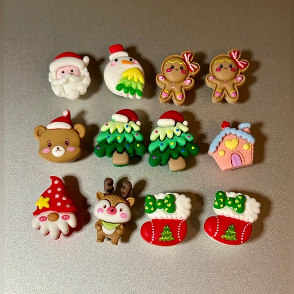Christmas Shoes Charms For Crocs Clogs Sandals Decorations Accessories 12pc Girl - Picture 3 of 9